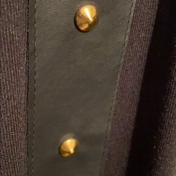 ๐ Black Long Vest Faux Leather Cross & Gold Studs !! NWT !!! ๐ - Picture 3 of 6